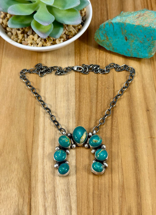 Kingman Turquoise Naja Sterling Necklace