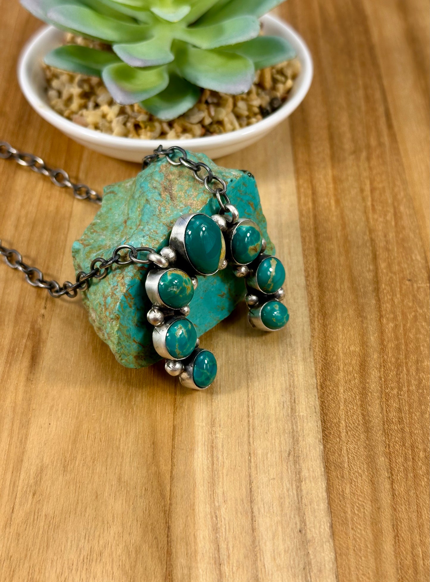 Kingman Turquoise Naja Sterling Necklace