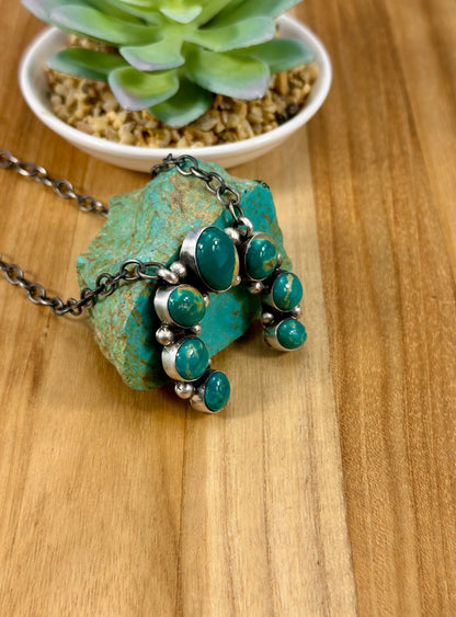 Kingman Turquoise Naja Sterling Necklace