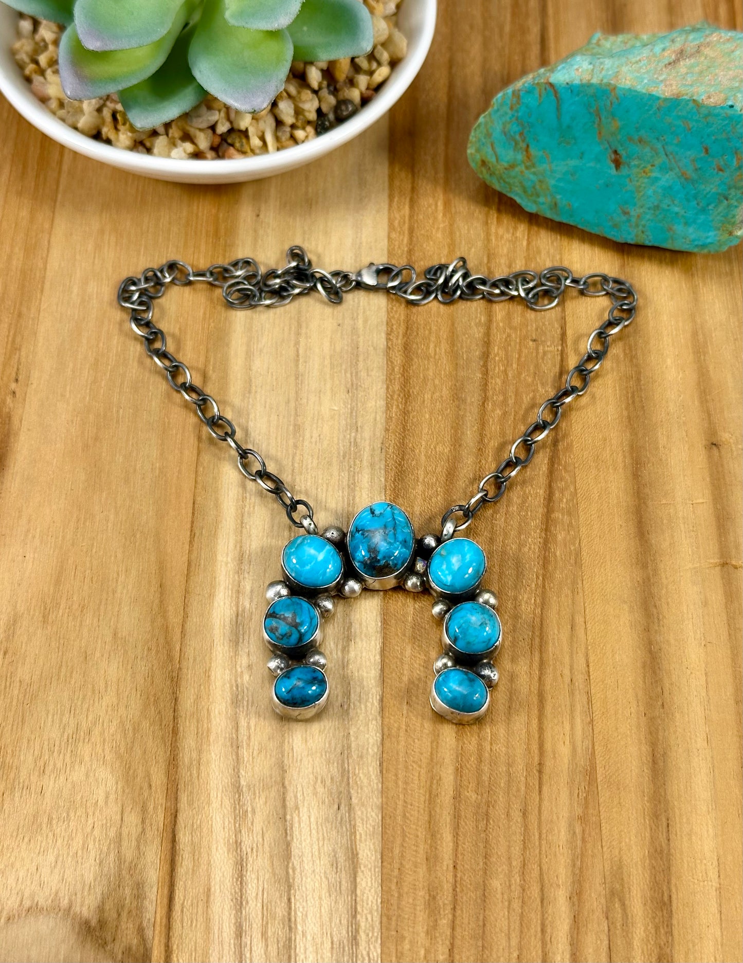 Kingman Turquoise Naja Sterling Necklace