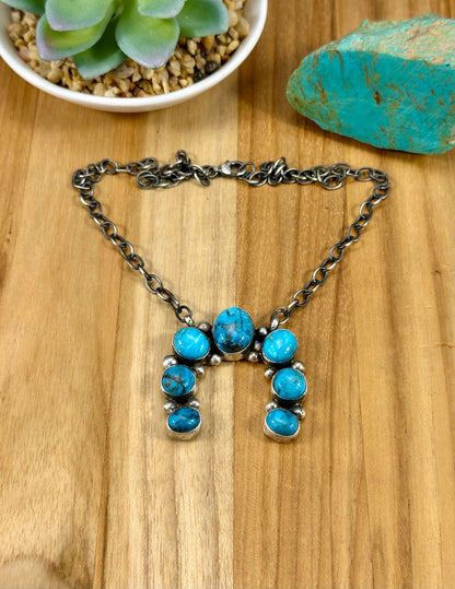 Kingman Turquoise Naja Sterling Necklace