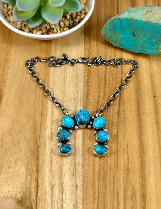 Kingman Turquoise Naja Sterling Necklace