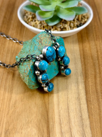 Kingman Turquoise Naja Sterling Necklace