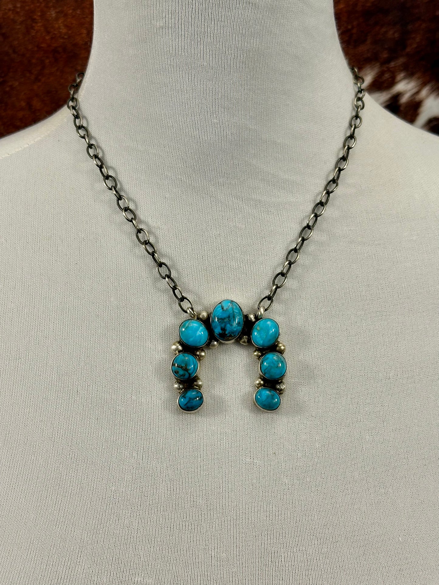 Kingman Turquoise Naja Sterling Necklace