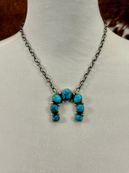 Kingman Turquoise Naja Sterling Necklace