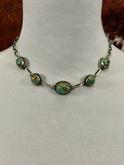 #8 Turquoise 5 Stone Choker Necklace