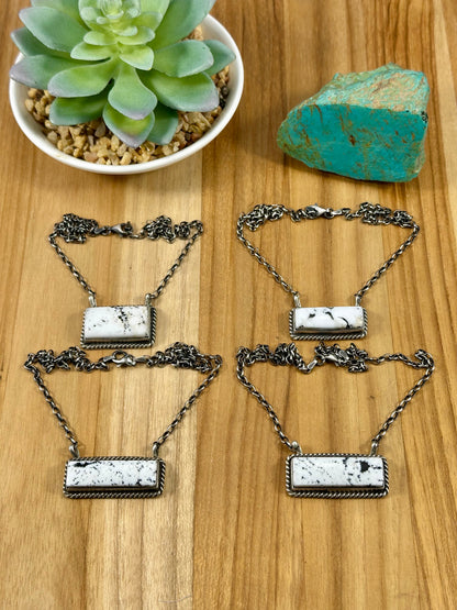 White Buffalo Bar Sterling Necklace