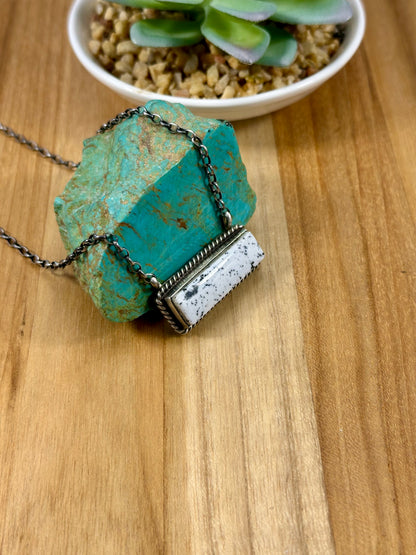 White Buffalo Bar Sterling Necklace