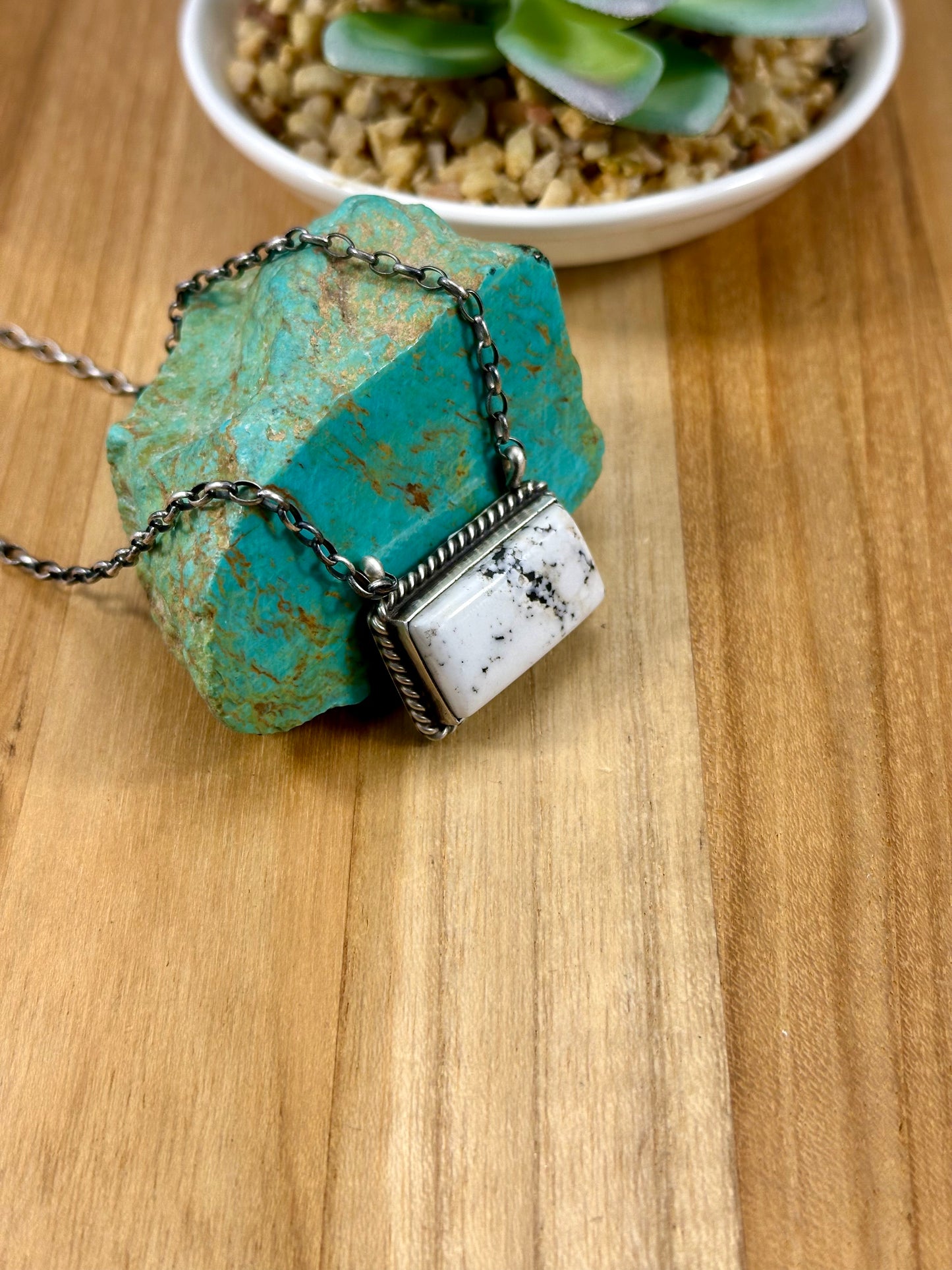 White Buffalo Bar Sterling Necklace