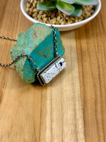 White Buffalo Bar Sterling Necklace