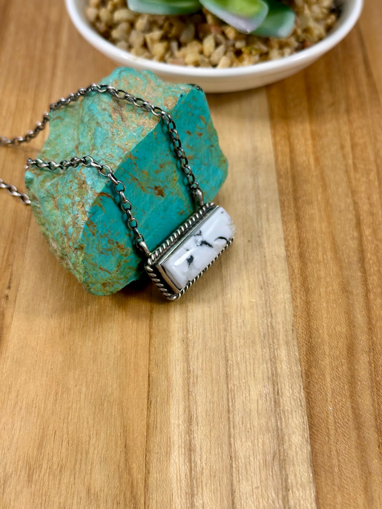 White Buffalo Bar Sterling Necklace
