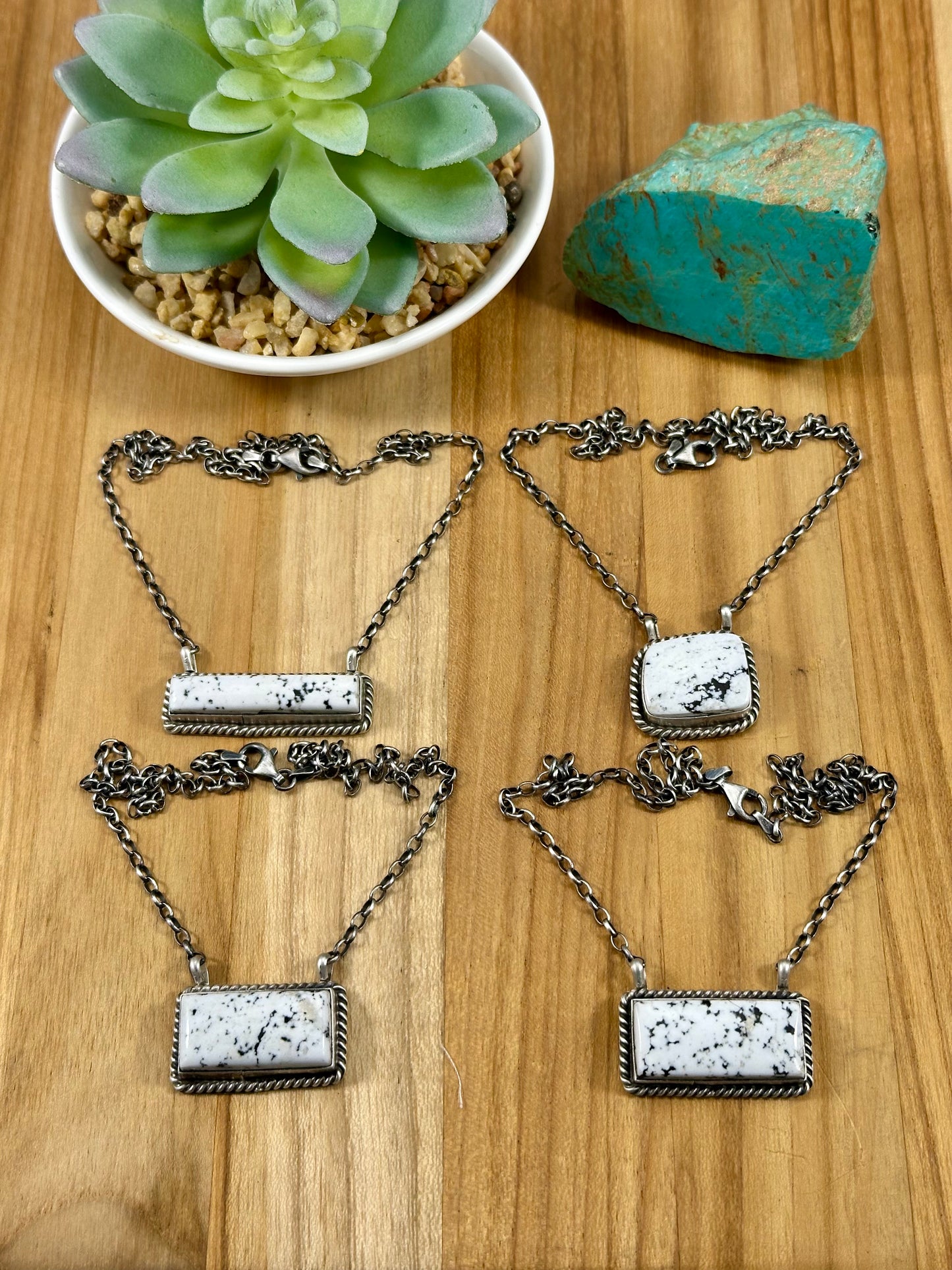 White Buffalo Bar Sterling Necklace
