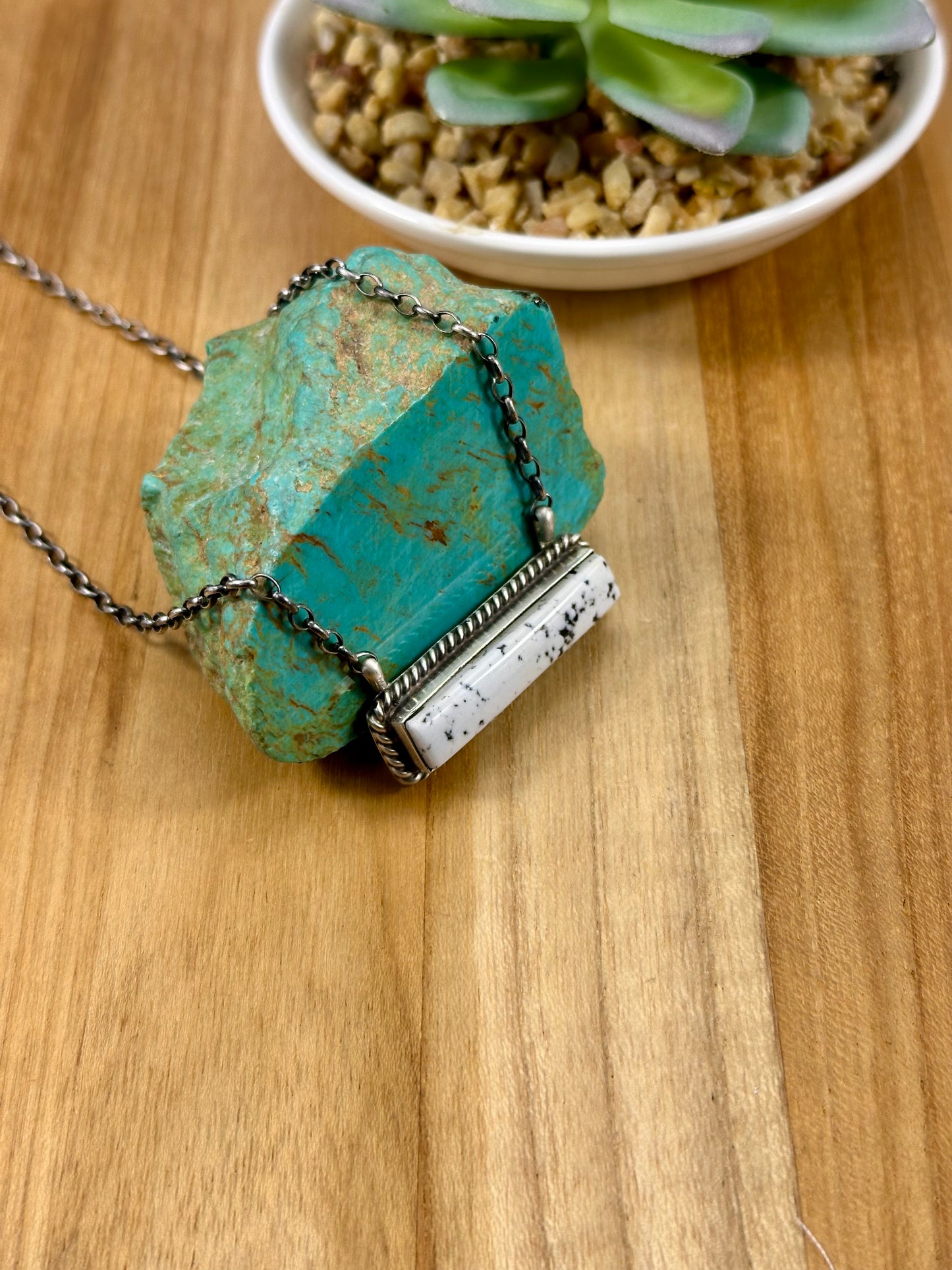 White Buffalo Bar Sterling Necklace