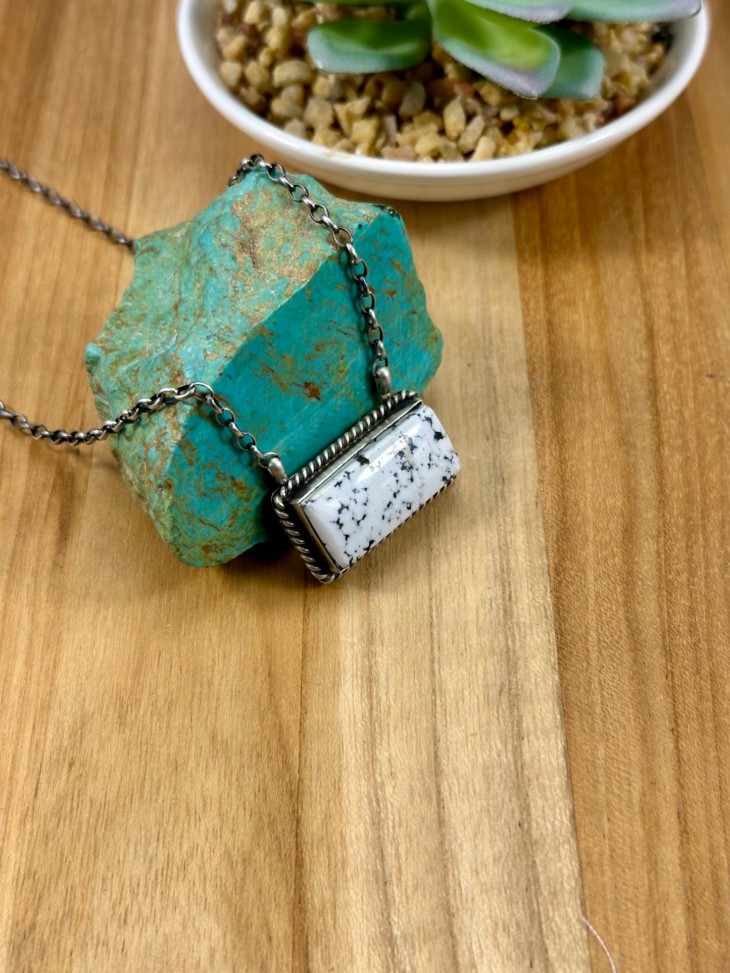 White Buffalo Bar Sterling Necklace