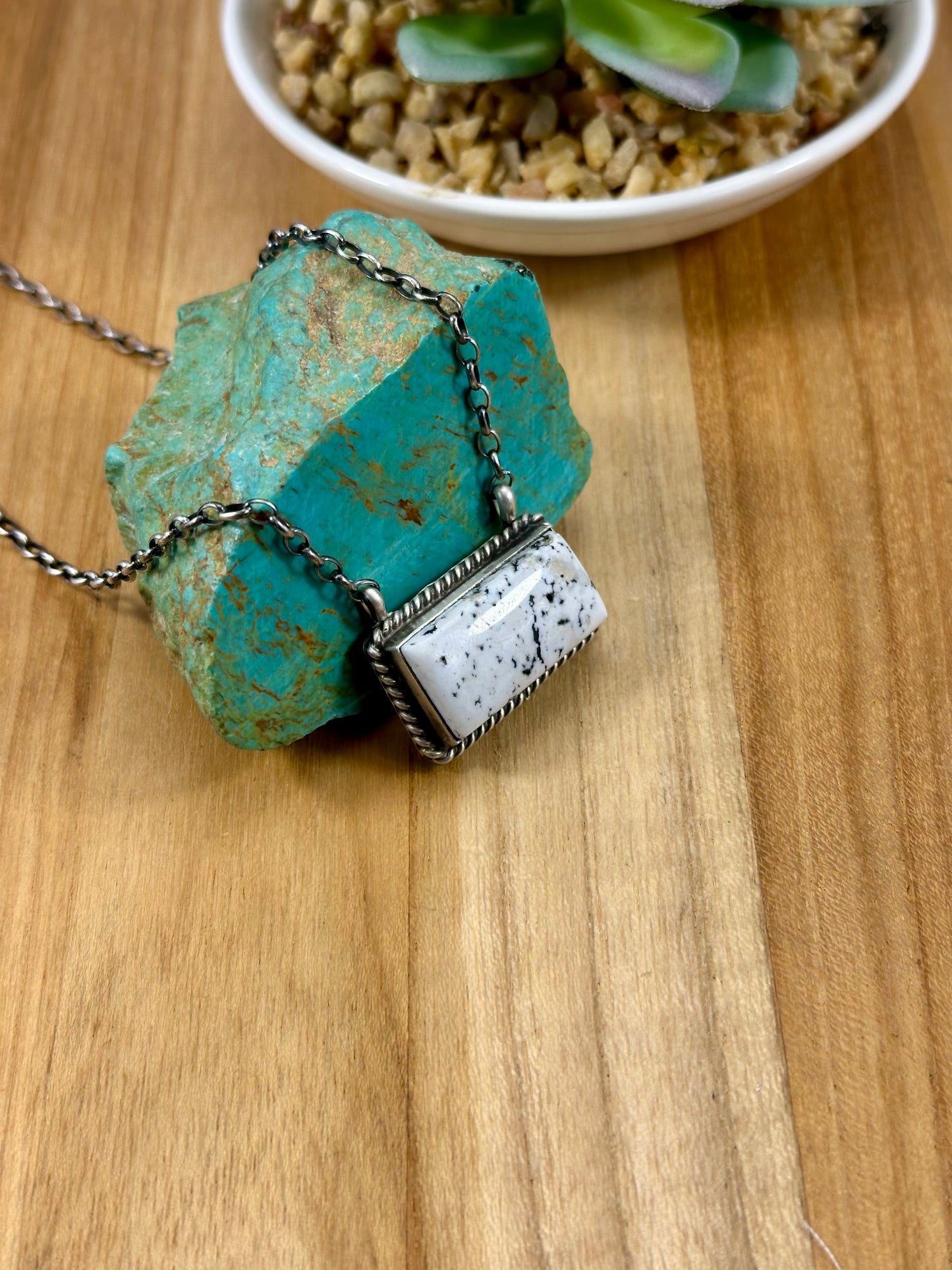 White Buffalo Bar Sterling Necklace