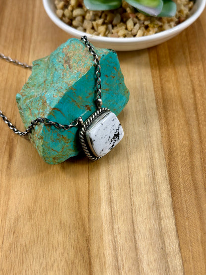 White Buffalo Bar Sterling Necklace