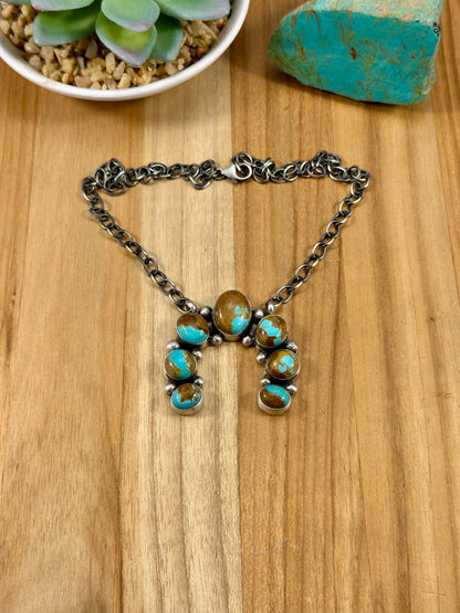 Kingman Turquoise Naja Sterling Necklace