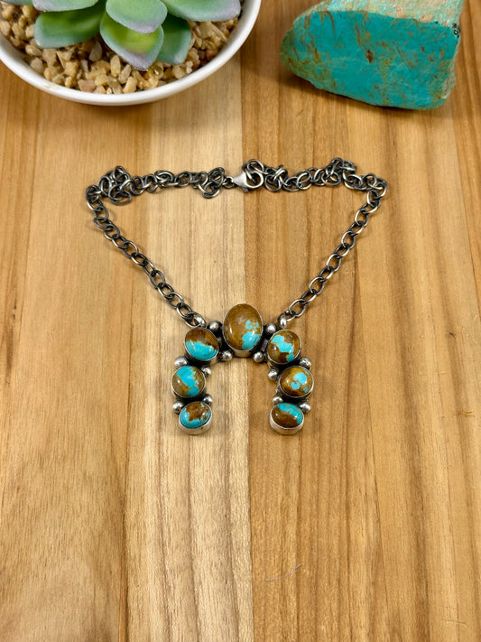 Kingman Turquoise Naja Sterling Necklace