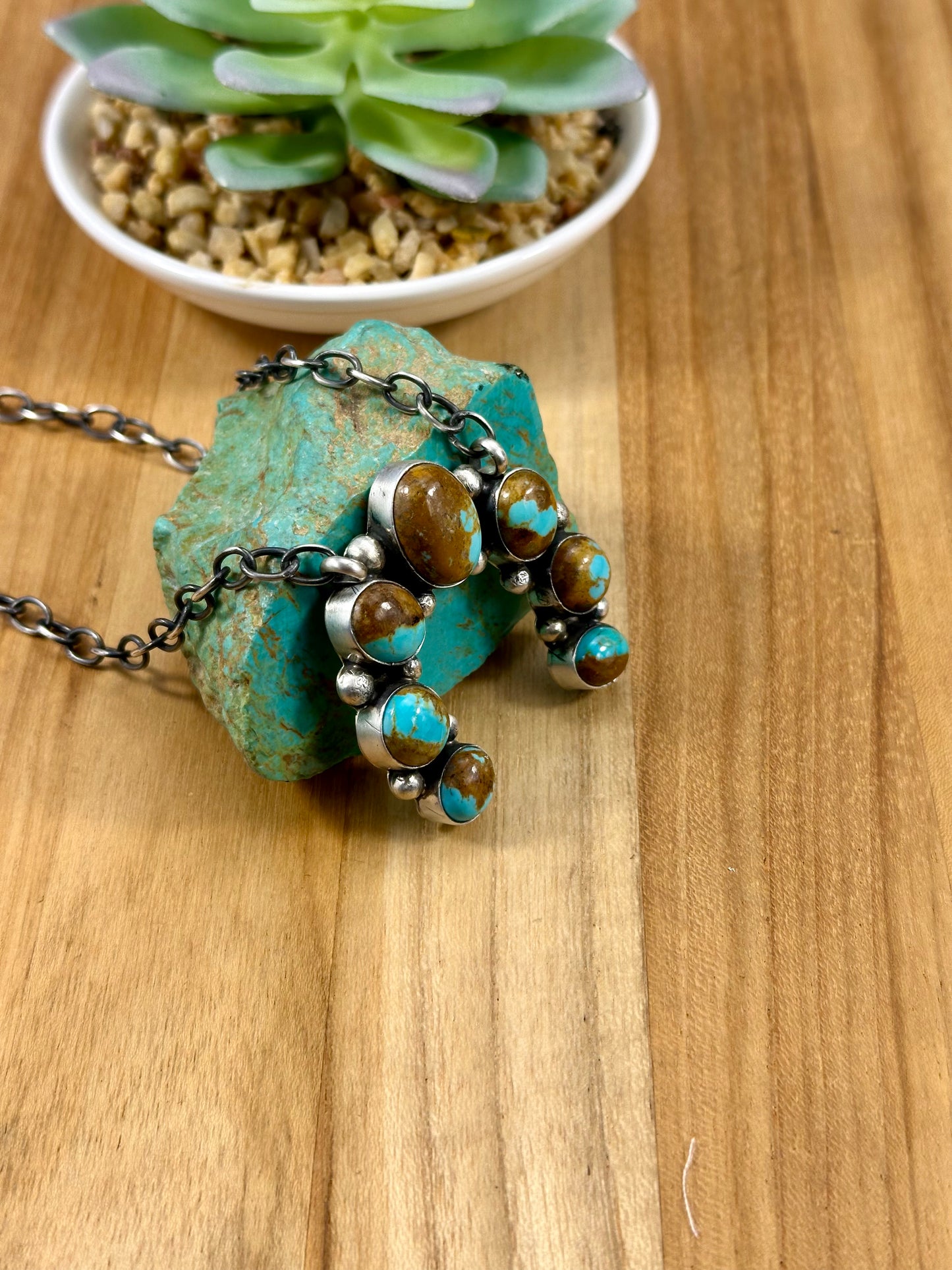 Kingman Turquoise Naja Sterling Necklace