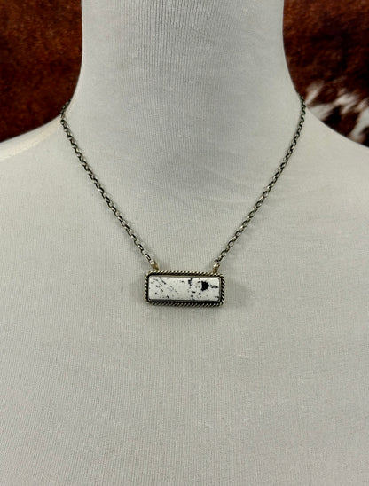 White Buffalo Bar Sterling Necklace