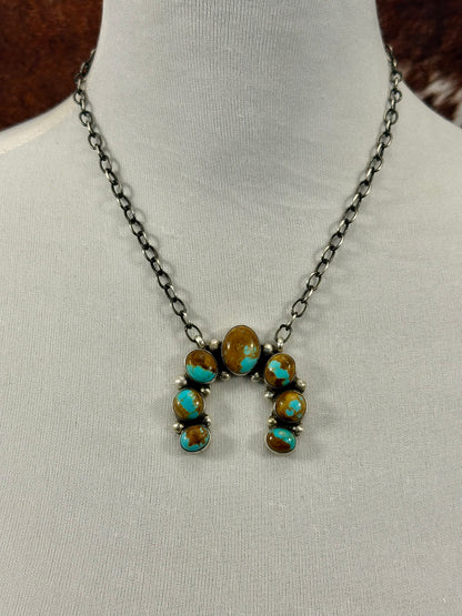 Kingman Turquoise Naja Sterling Necklace