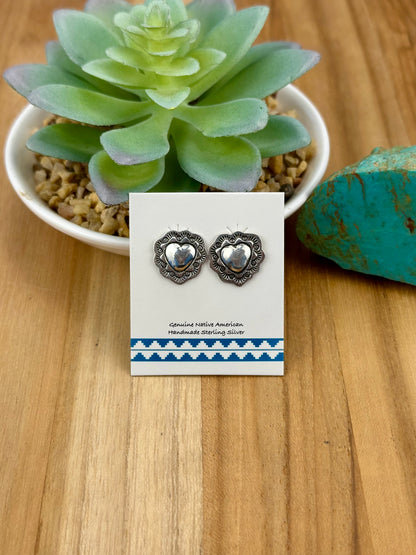 Sterling Silver Heart Stud Earring