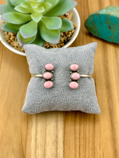 Pink Conch 3 Stone Wrap Cuff