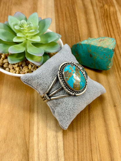 Kingman Turquoise Oval Sterling Cuff