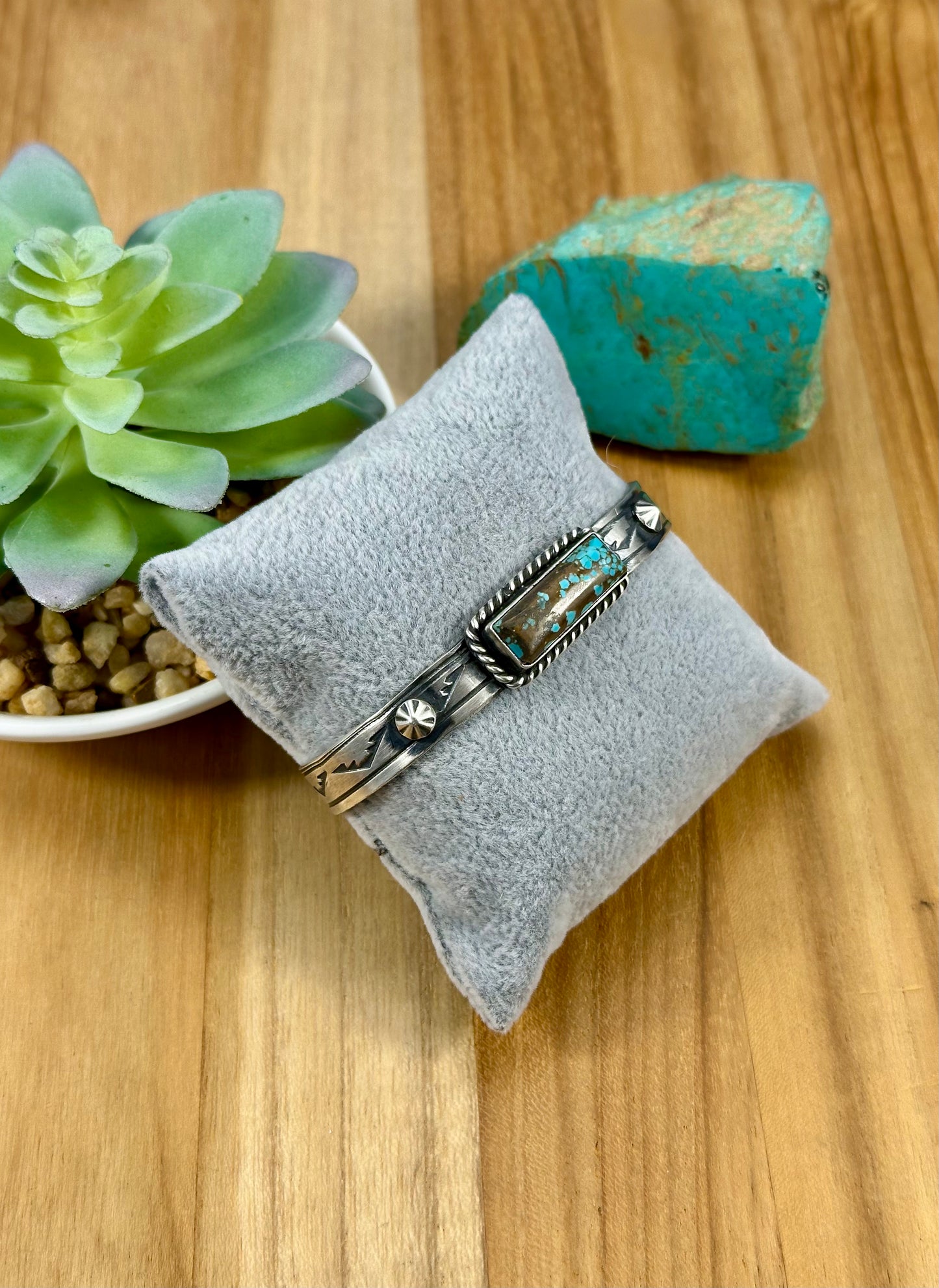 #8 Turquoise Bar Sterling Cuff