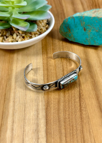#8 Turquoise Bar Sterling Cuff