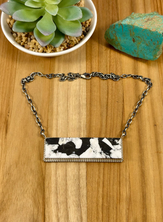 White Buffalo Bar Sterling Necklace