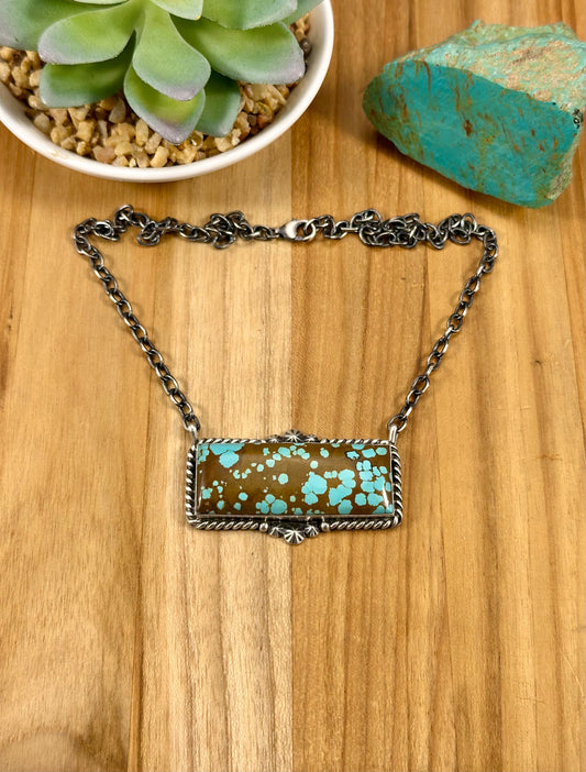 #8 Turquoise Bar Sterling Necklace