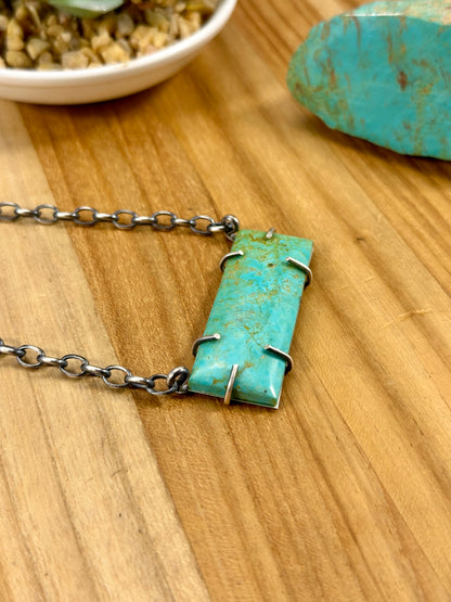 Kingman Turquoise Waterproof Bar Necklace