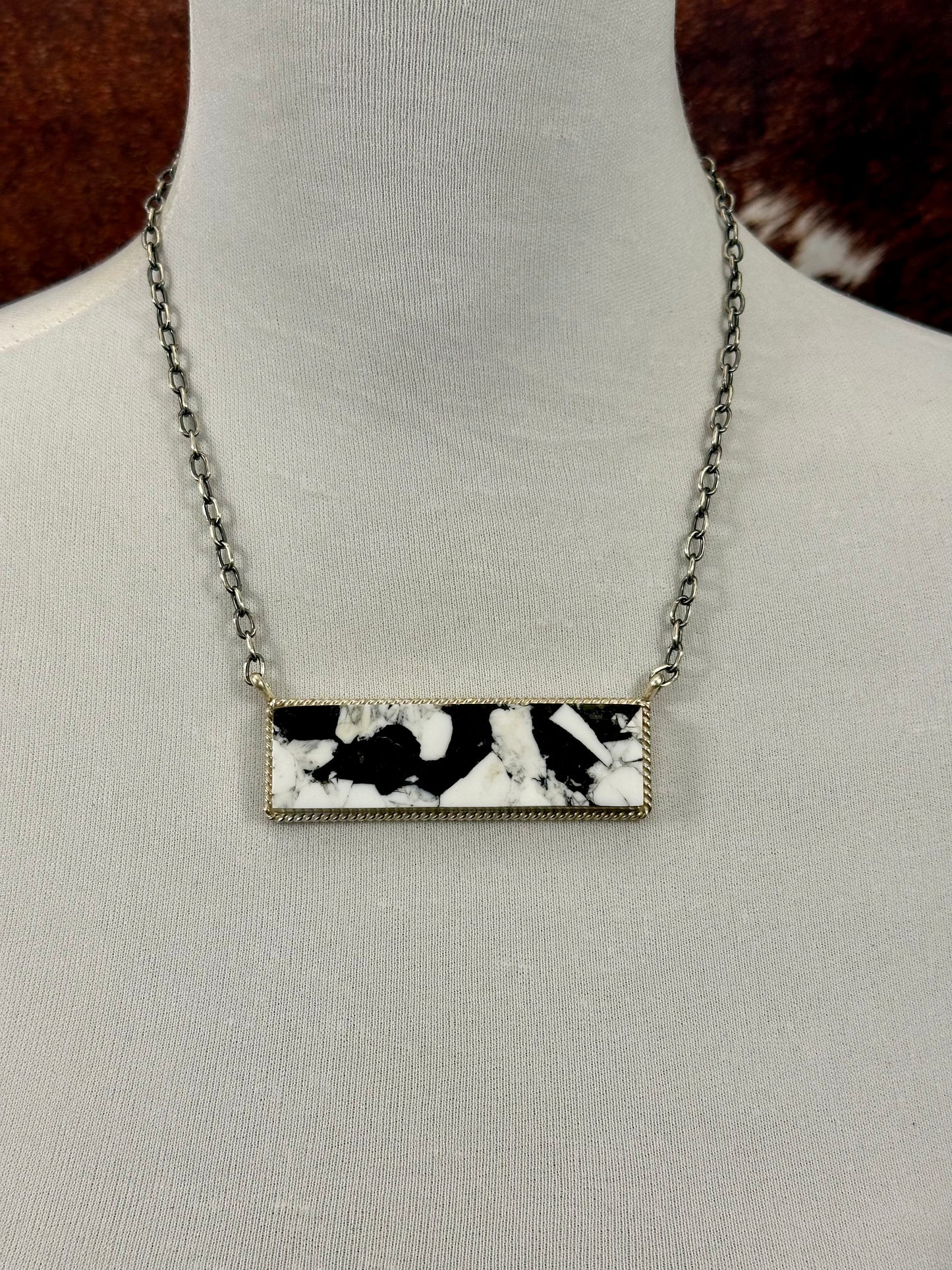 White Buffalo Bar Sterling Necklace