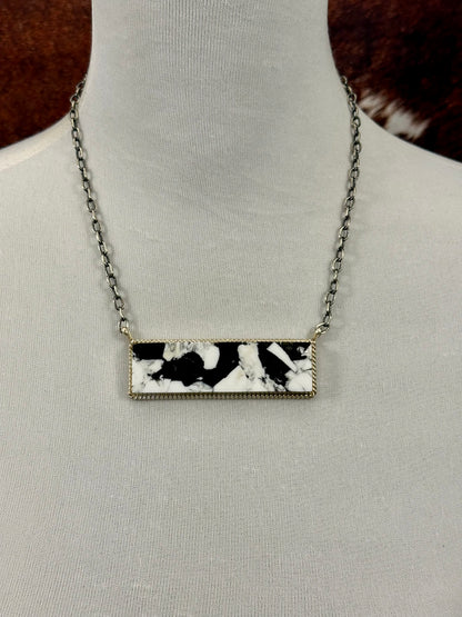 White Buffalo Bar Sterling Necklace