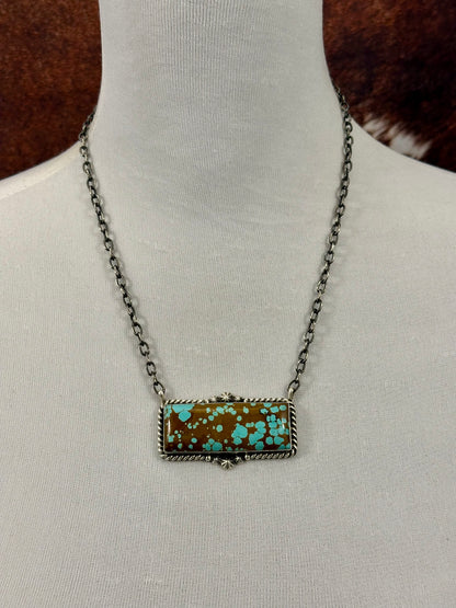 #8 Turquoise Bar Sterling Necklace