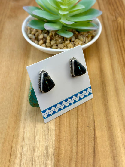 Blackjack Triangle Stud Sterling Earrings