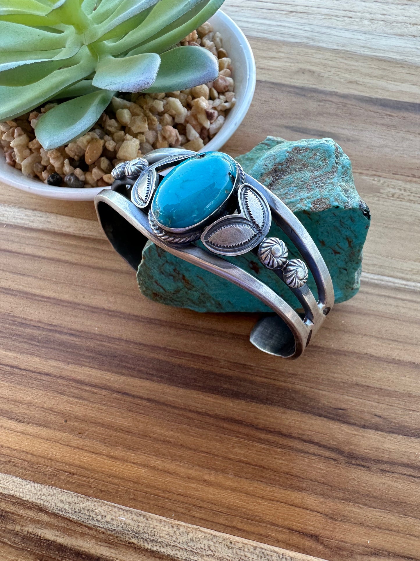 Kingman Single Stone Sterling Cuff