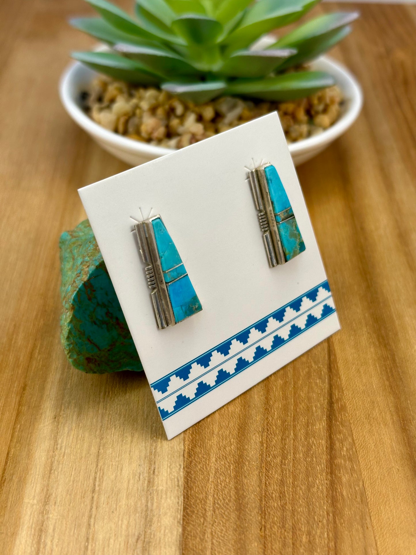 Kingman Turquoise Inlay Earrings