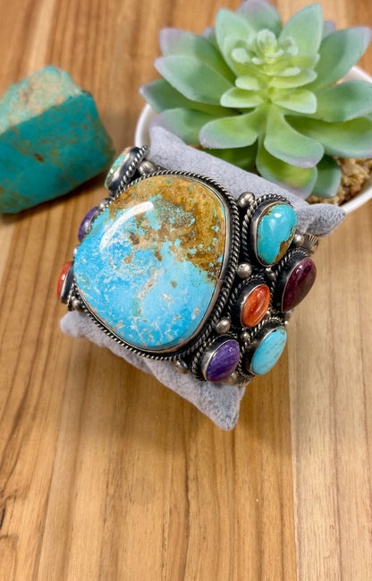 Royston and Multi-Color Spiny Sterling Cuff