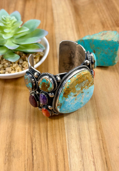 Royston and Multi-Color Spiny Sterling Cuff