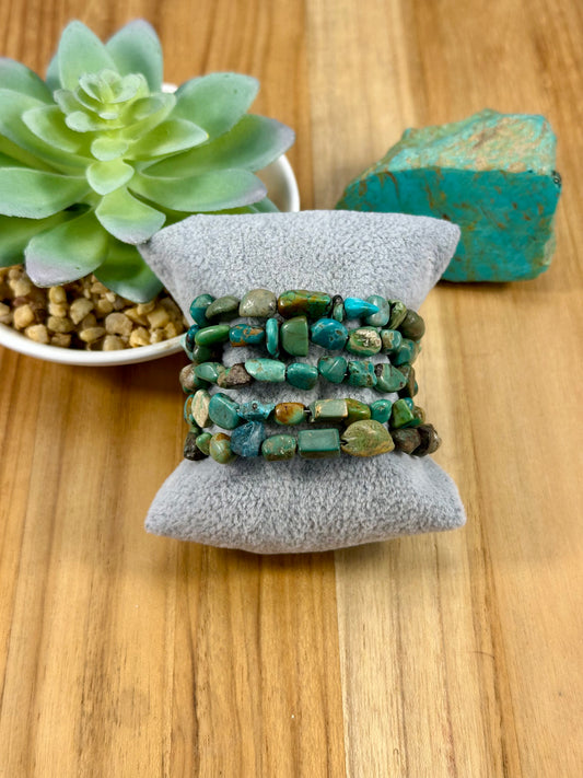 Kingman Turquoise Memory Wire Wrap Bracelet