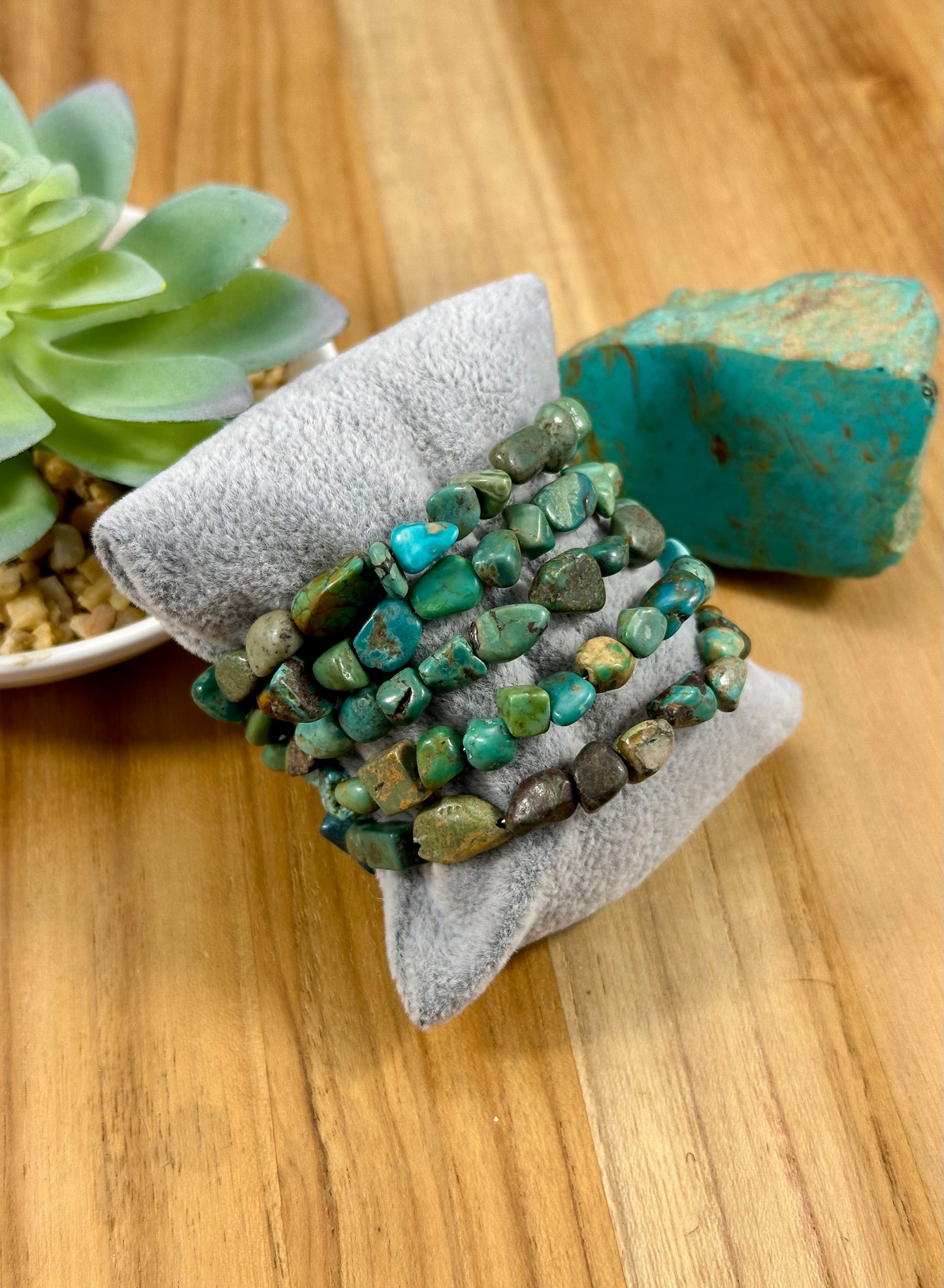 Kingman Turquoise Memory Wire Wrap Bracelet