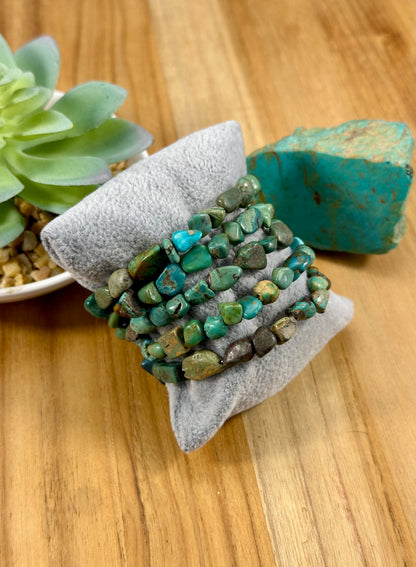 Kingman Turquoise Memory Wire Wrap Bracelet
