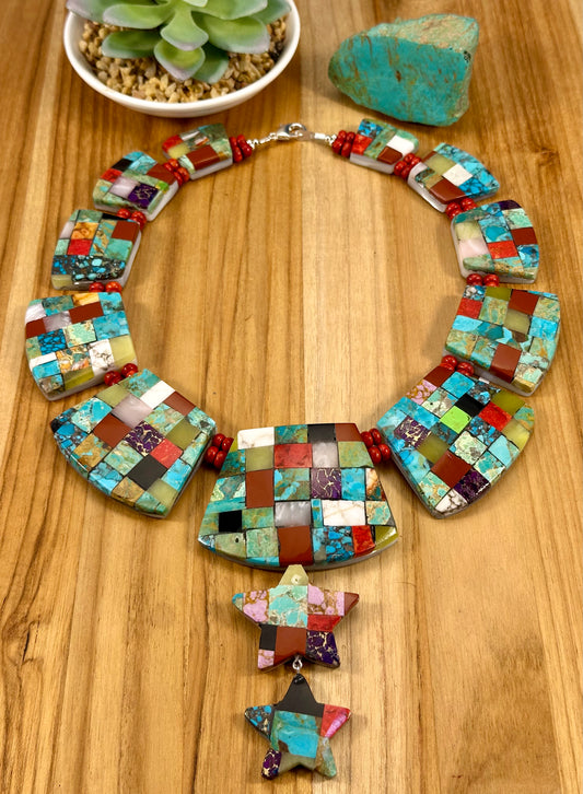 Multi Color Star Collar Necklace