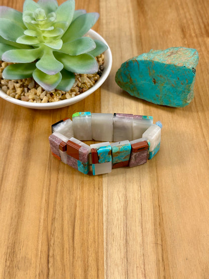 Multi Stone Stretch Bracelet