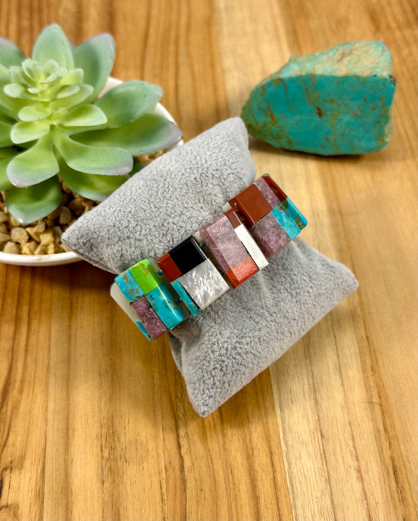 Multi Stone Stretch Bracelet