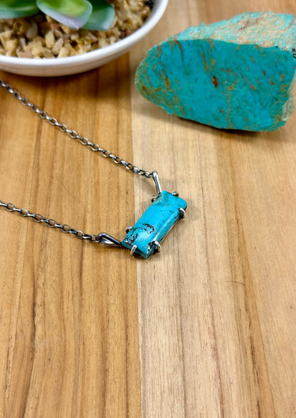 Kingman Turquoise Waterproof Bar Necklace