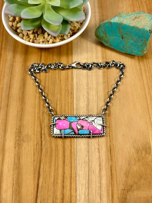 Cotton Candy Waterproof Bar Necklace