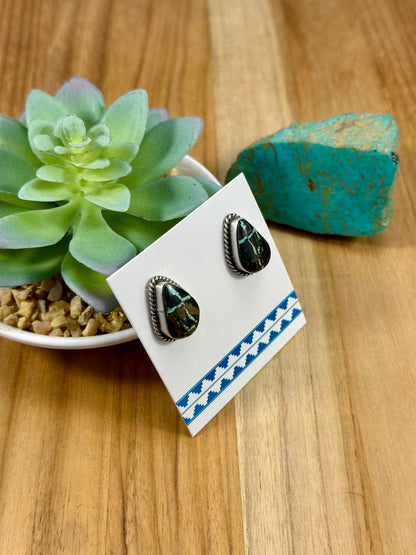 Blackjack Teardrop Stud Earrings